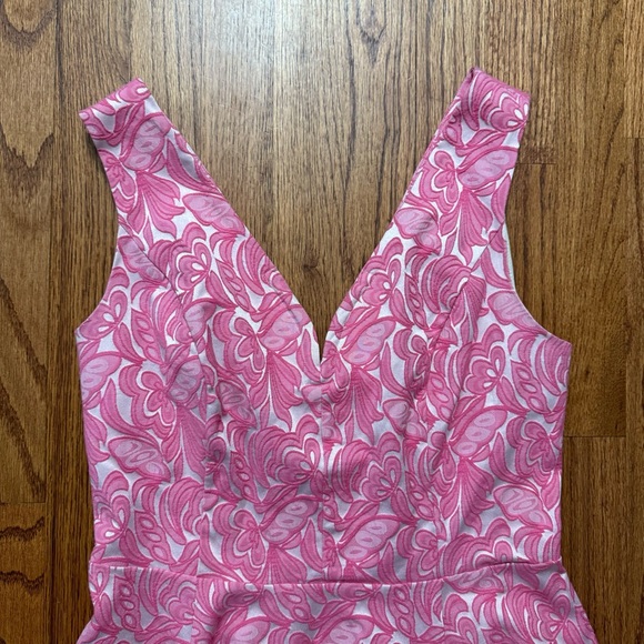 Anthropologie Maeve Claribel Jacquard Applique Barbiecore Dress Size 6 - Picture 4 of 16